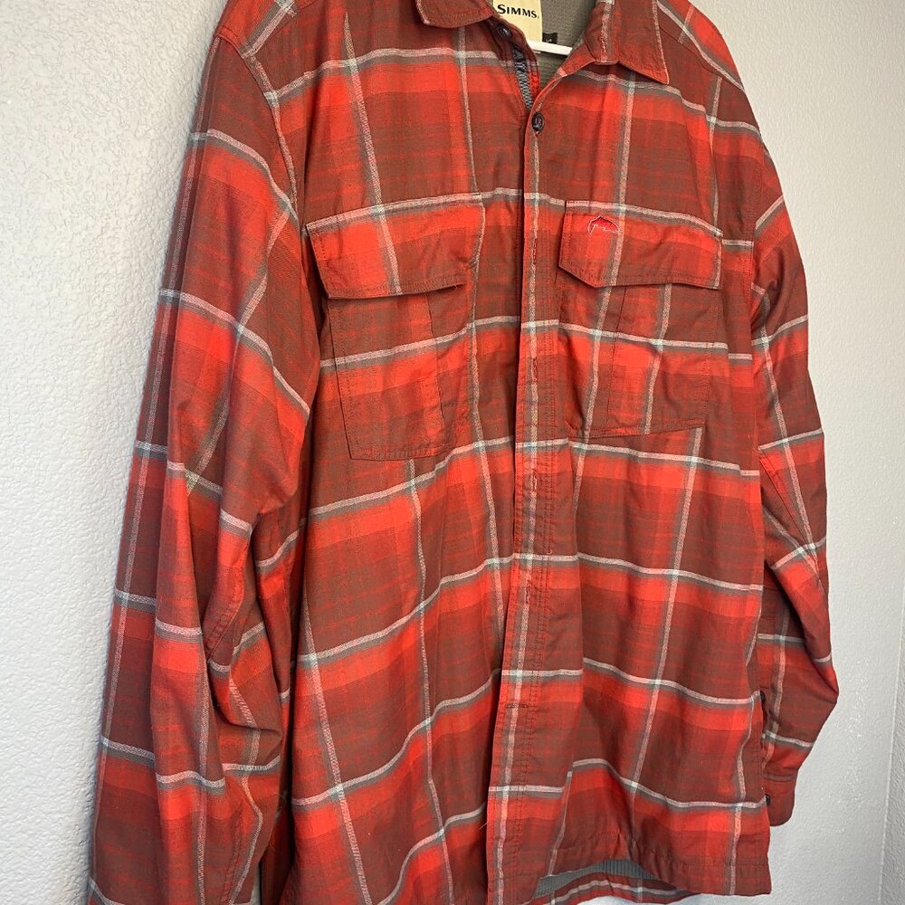 Simms Lined Button Down Flannel Shirt - image 2
